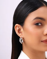 Silver Metrix Hoops Earrings