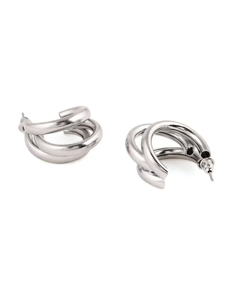 Silver Metrix Hoops Earrings