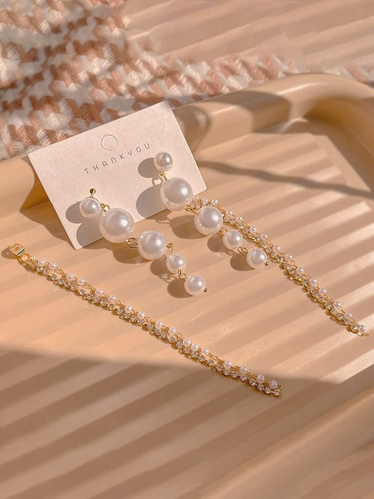 Starlit Pearl Drop Earring