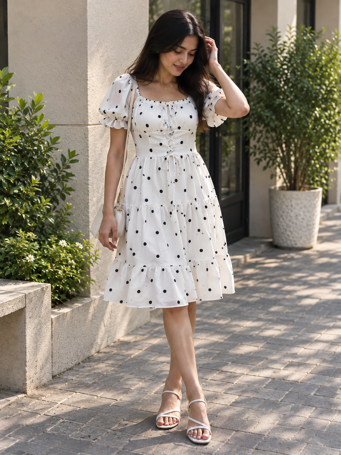 Sunlit Polka Dot Dress