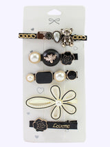 Teddy Charm Black Clip Set