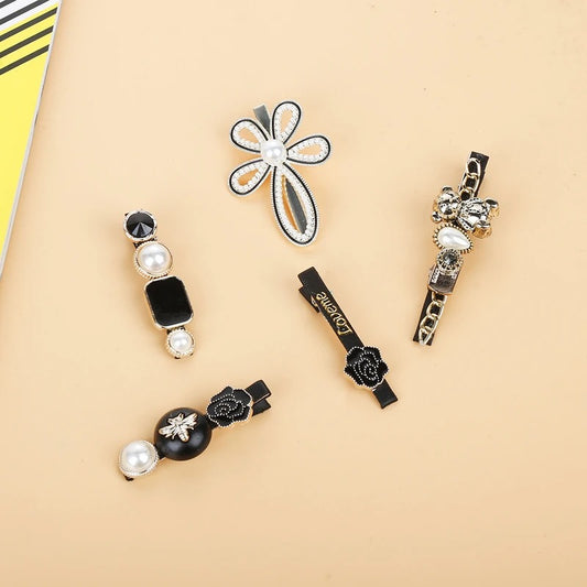 Teddy Charm Black Clip Set