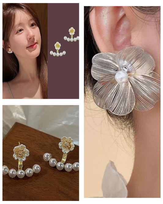 various gold and pearl hoops/studs Combo