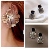 Trendy Crystal & Floral Earrings Combo