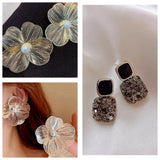 Trendy Crystal & Floral Earrings Combo