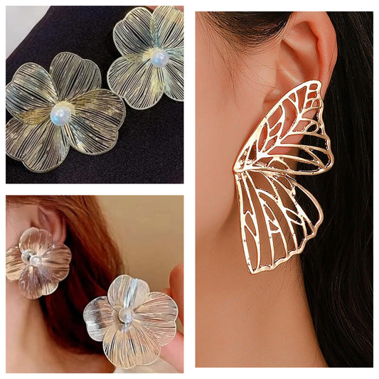 Floral Wings Earring Set Combo