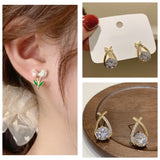 Dainty Bloom & Pearl Arc Earrings Combo