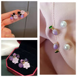 Sparkling Arc & Floral Pearl Earring Combo