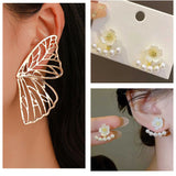 Butterfly Wing & Geometric Sparkle Earring Combo