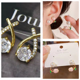 Floral Pearl & Wavy Gold Square Earring  Combo