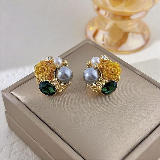 Vintage Pearl Bloom Earrings