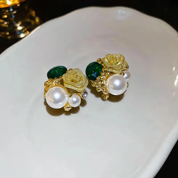 Vintage Pearl Bloom Earrings