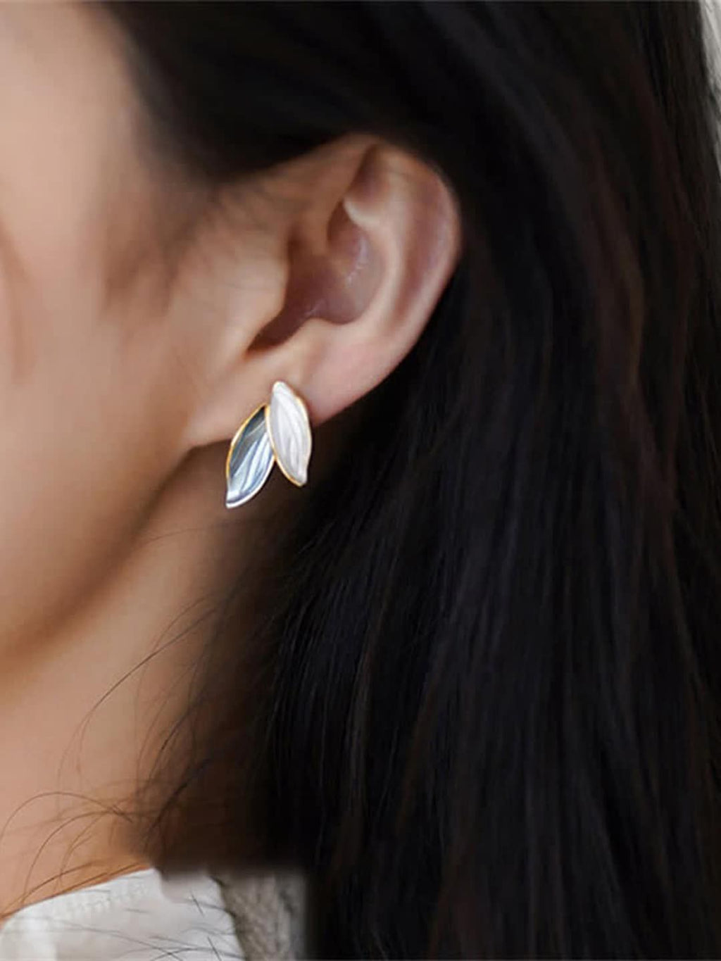 Elegant Dual Leaf Stud Earrings