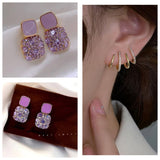 Lavender Luxe & Crystal Spiral Hoop Earring Combo