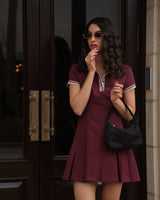 Maroon Polo Mini Dress