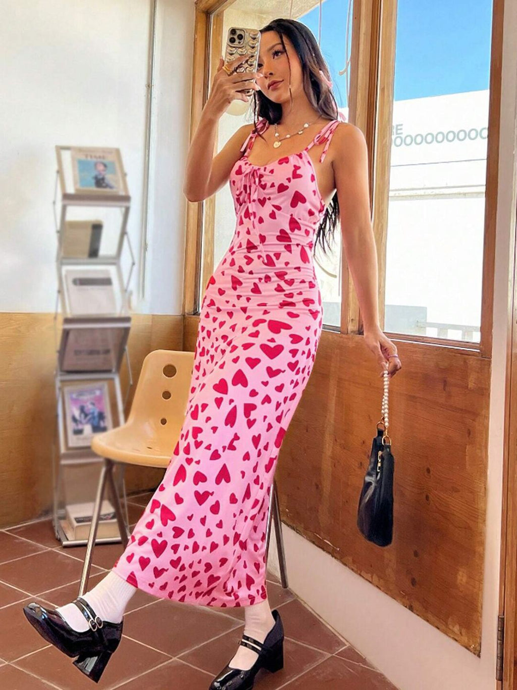 Rosy Printed Knot Dress