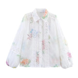 Women's White Floral Shirt