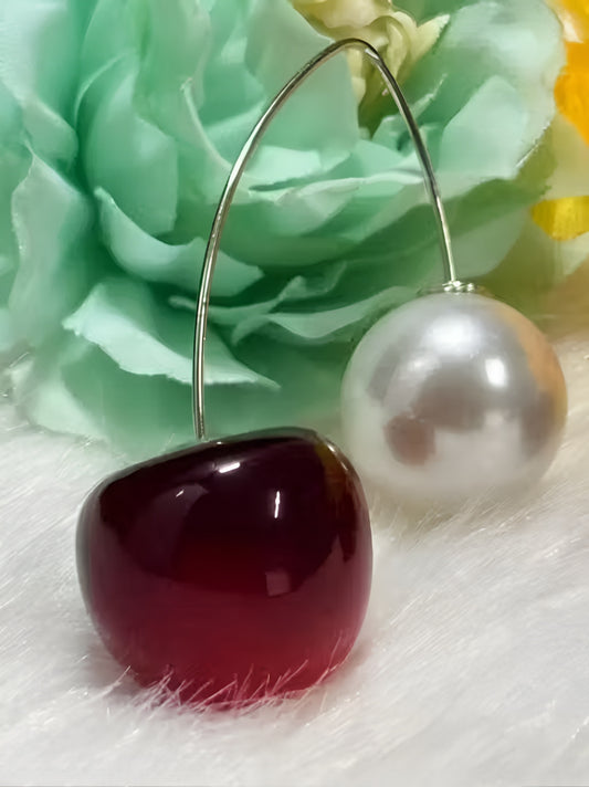Cherry Pearl Drop Earrings