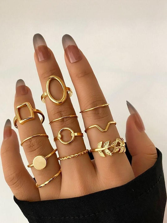 Set Of Gold Minimalist Rings