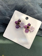 Sparkling Arc & Floral Pearl Earring Combo