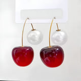 Cherry Pearl Drop Earrings