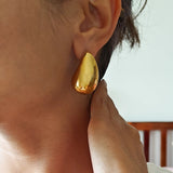 Bold Wave Golden Earrings