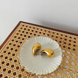 Bold Wave Golden Earrings