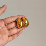 Bold Wave Golden Earrings