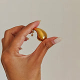 Bold Wave Golden Earrings