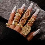 Sculpted Gold Ring Set