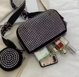 Fashion Black Clutch with Diamond Studs