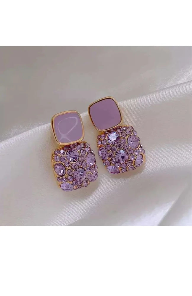 Four-Prong Crystal Earrings