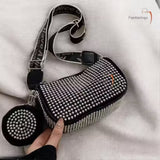 Fashion Black Clutch with Diamond Studs