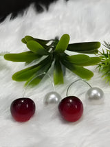 Cherry Pearl Drop Earrings