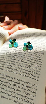 Emerald Blossom Cluster Earrings