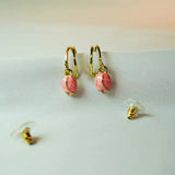Rose Charm Hoops Earrings