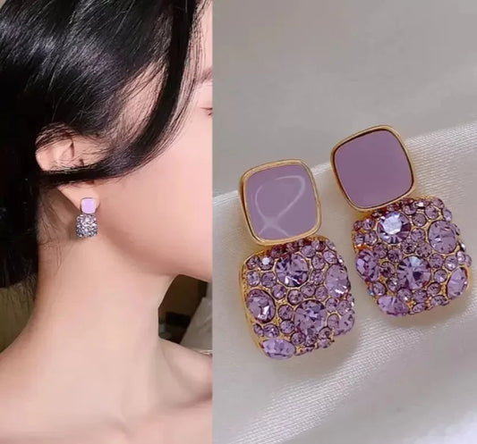 Four-Prong Crystal Earrings