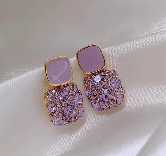 Four-Prong Crystal Earrings