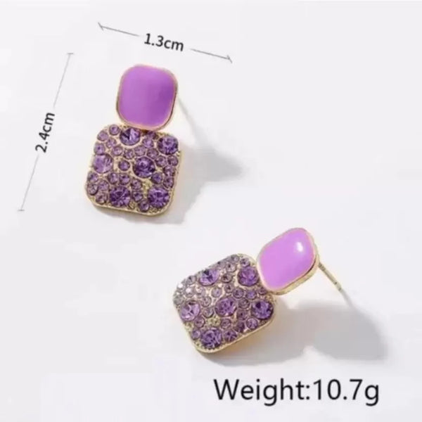 Four-Prong Crystal Earrings