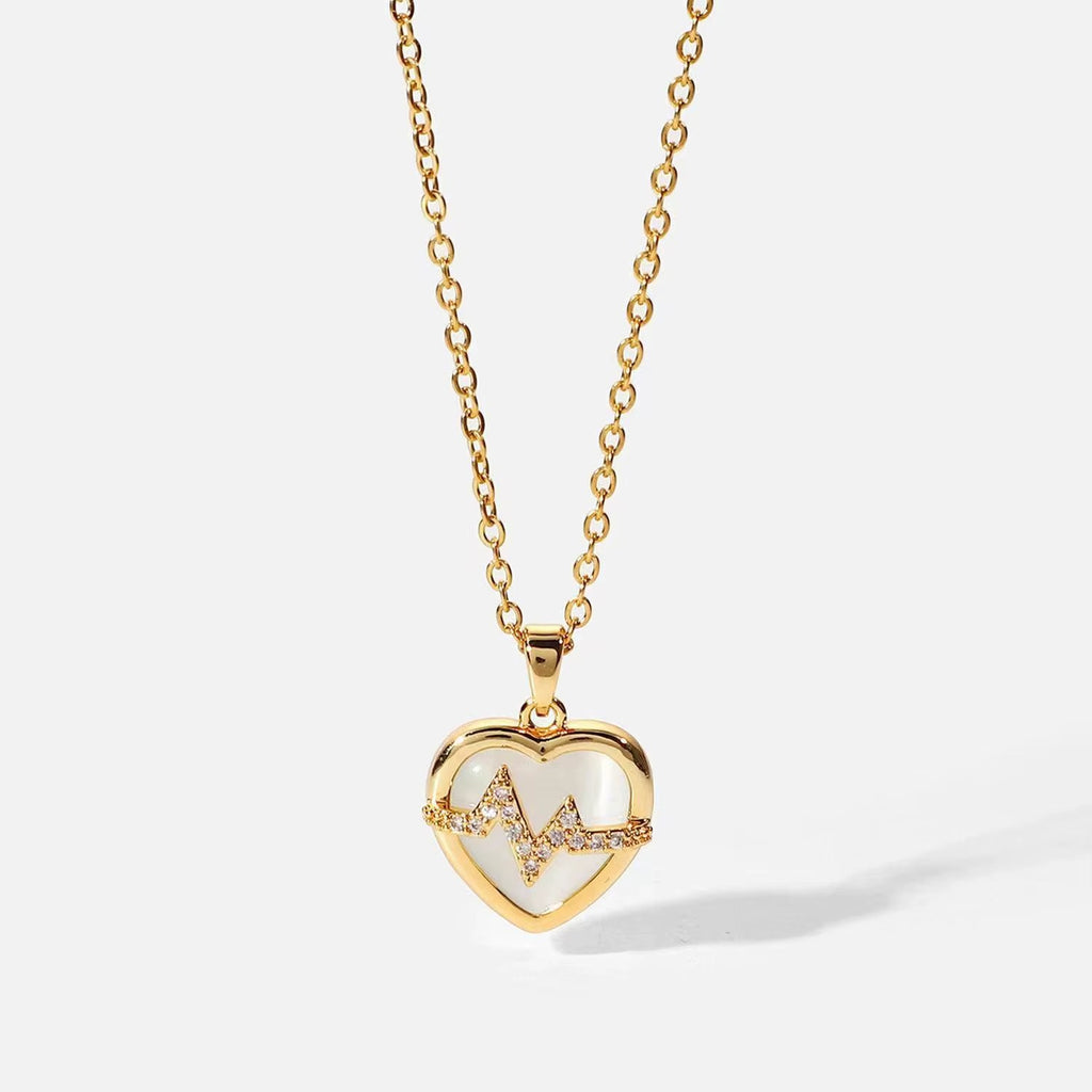 Pulse Heart Golden Necklace