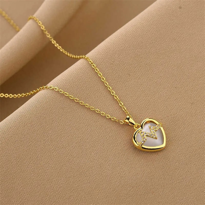 Pulse Heart Golden Necklace Secondary image