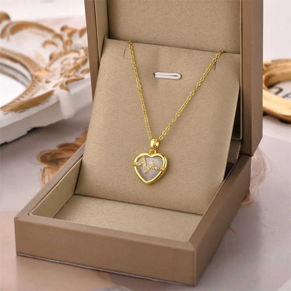 Pulse Heart Golden Necklace