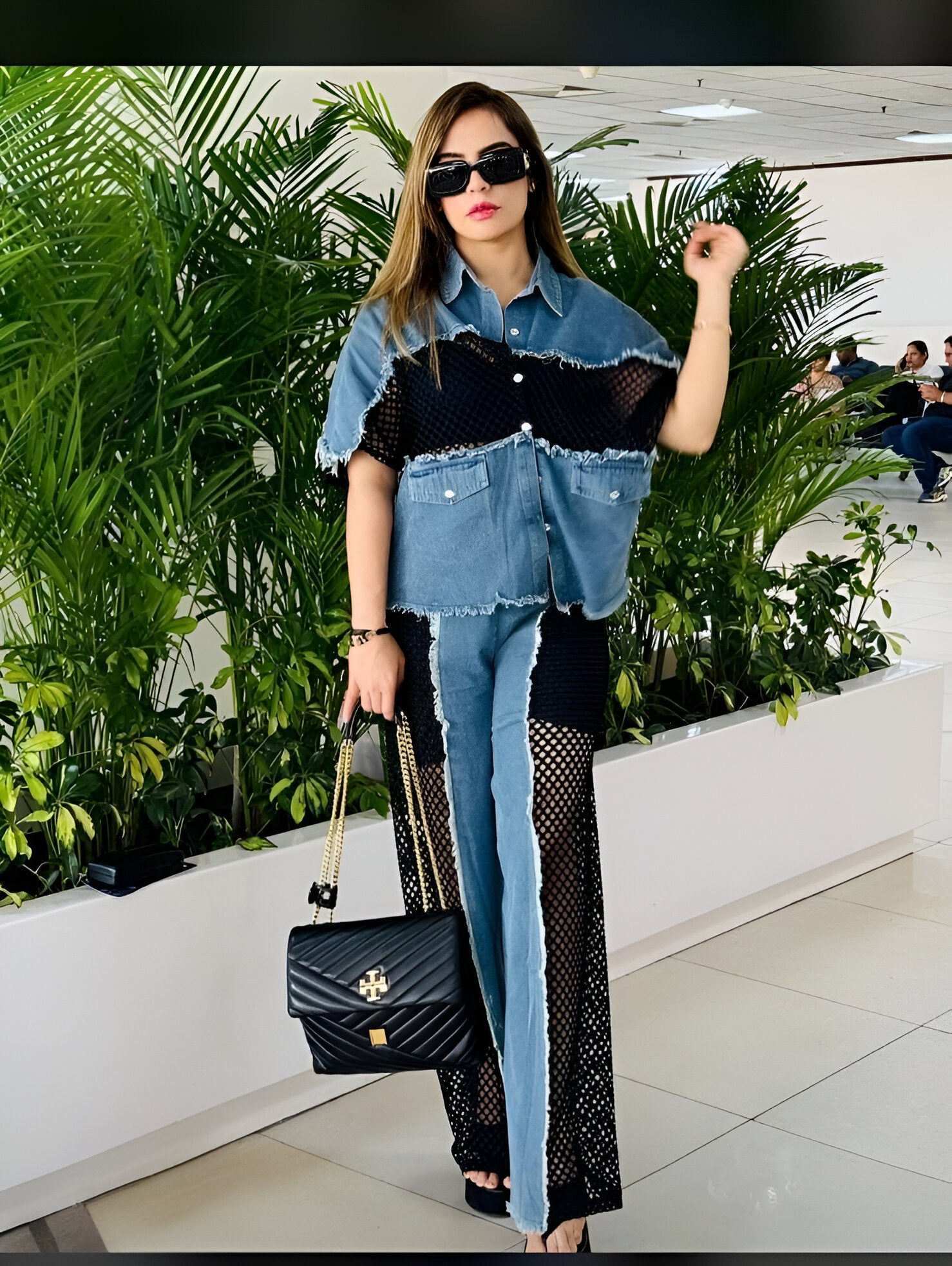 Vita Neted Denim Co-ord Set With Inner