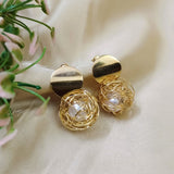 Golden Sphere Earrings