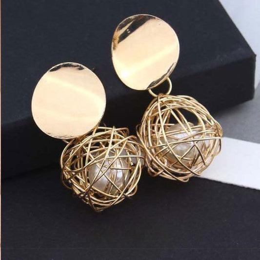 Golden Sphere Earrings