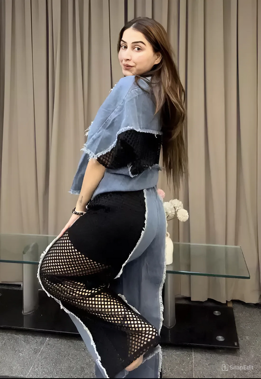 Vita Neted Denim Co-ord Set With Inner