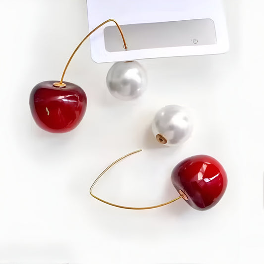 Cherry Pearl Drop Earrings