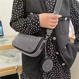 Fashion Black Clutch with Diamond Studs