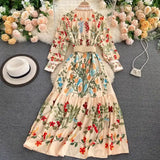 Floral Belted Max A-Line Dress