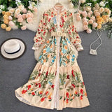 Floral Belted Max A-Line Dress